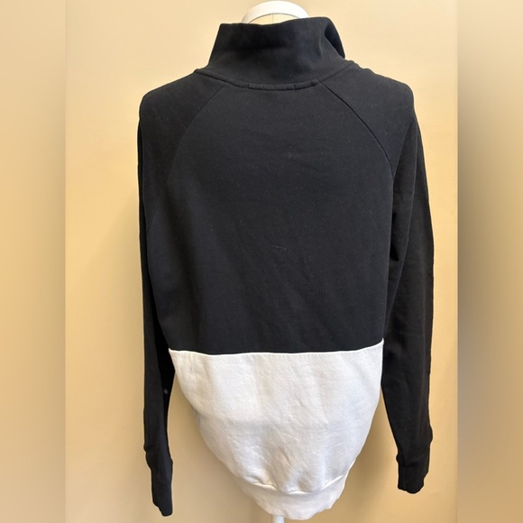 RYU Black White Oversized Athleisure V-Neck Long Sleeve Sweater women's Large - Picture 5 of 11